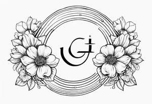 Gemini sign with flowers tattoo idea