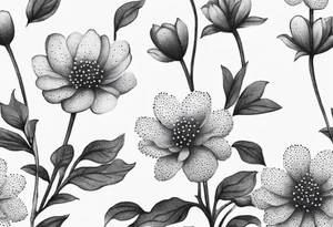 Small flowers with stems tattoo idea