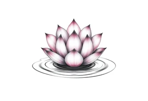 serene lotus flower emerging from sacred waters with ripples tattoo idea