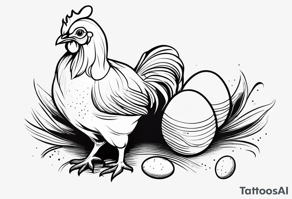 Chicken with eggs tattoo idea