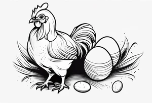 Chicken with eggs tattoo idea