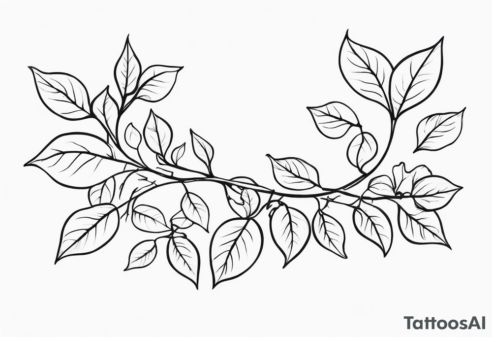 Majestic vines with leaves tattoo idea