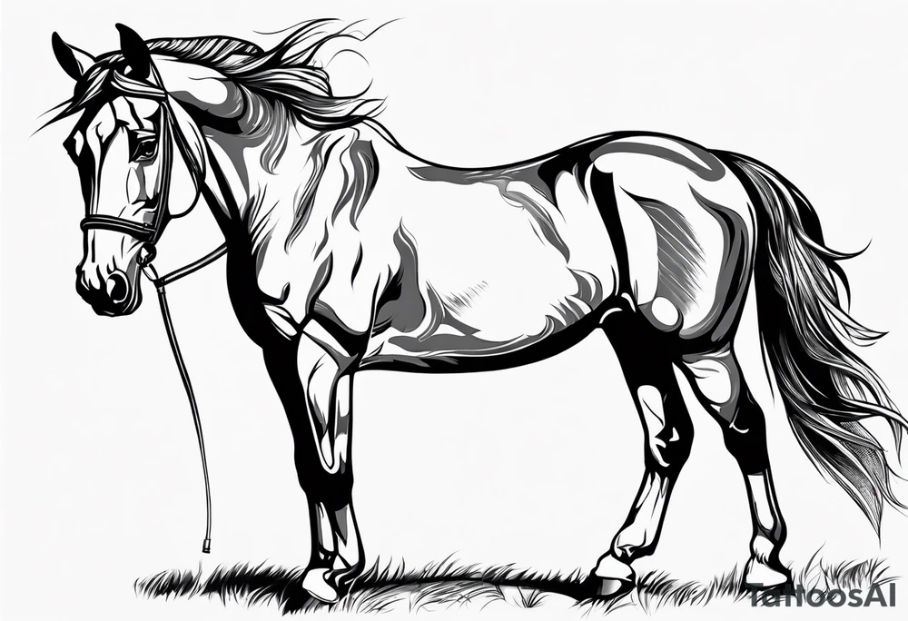 horse smoking a cigarette tattoo idea