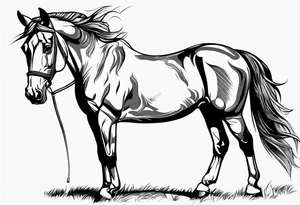 horse smoking a cigarette tattoo idea