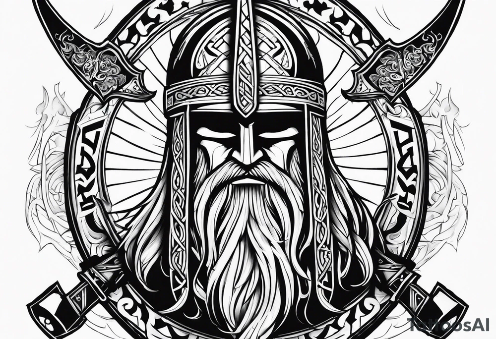 Valhalla viking helmet 
Sword tattoo idea