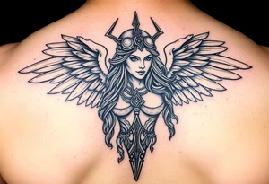 Realistic Valkyrie tattoo idea