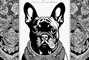 French bulldog riding man tattoo idea