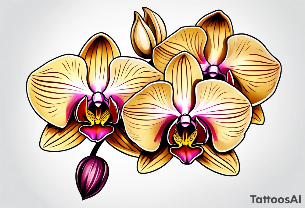 Orchid bouqet tattoo idea