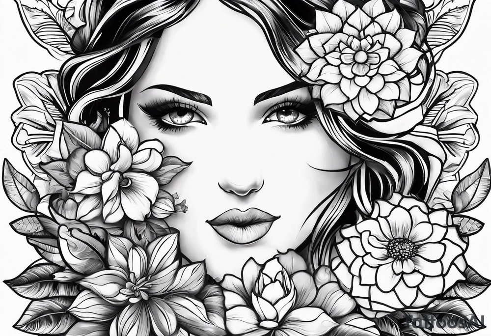 This phrase 'God grant me the serenity to accept the things I cannot change, Courage to change the things I can, and Wisdom to know the difference.' In a flower tattoo idea