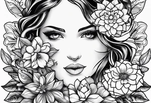 This phrase 'God grant me the serenity to accept the things I cannot change, Courage to change the things I can, and Wisdom to know the difference.' In a flower tattoo idea