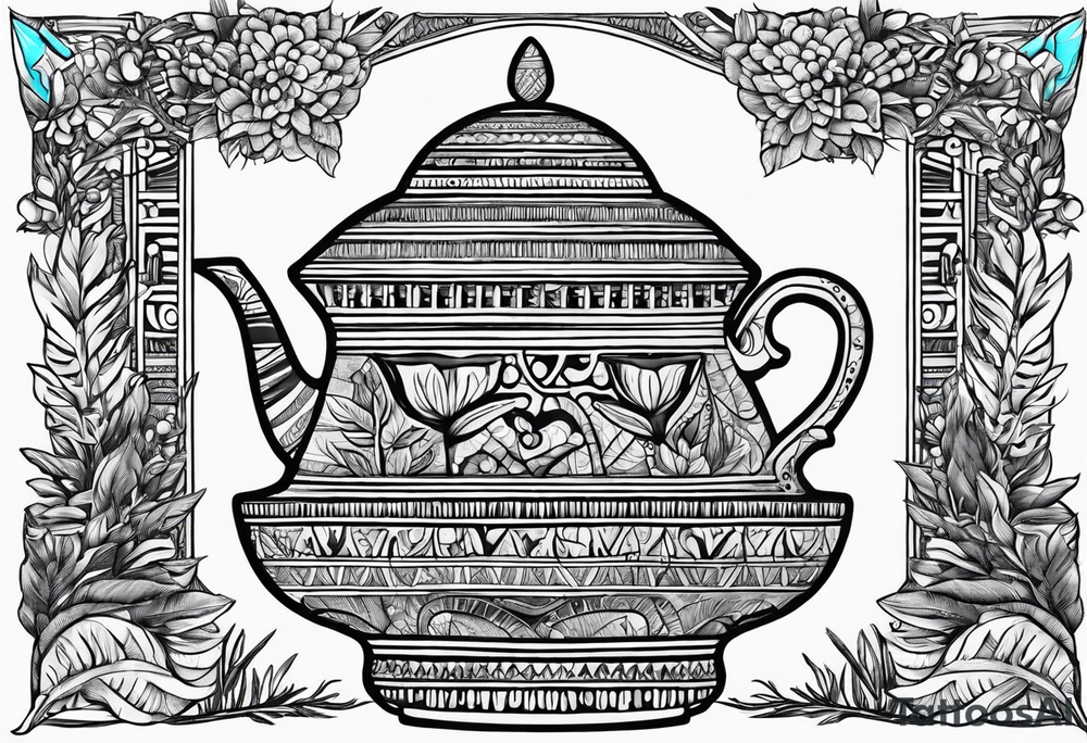 Egyptian pottery with leafy greens coming out of it tattoo idea