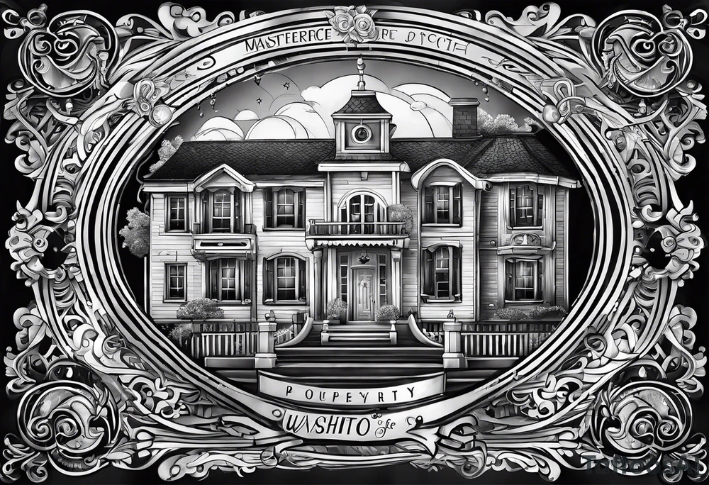 "Property of Washito" with a small, stylized lock and key. tattoo idea