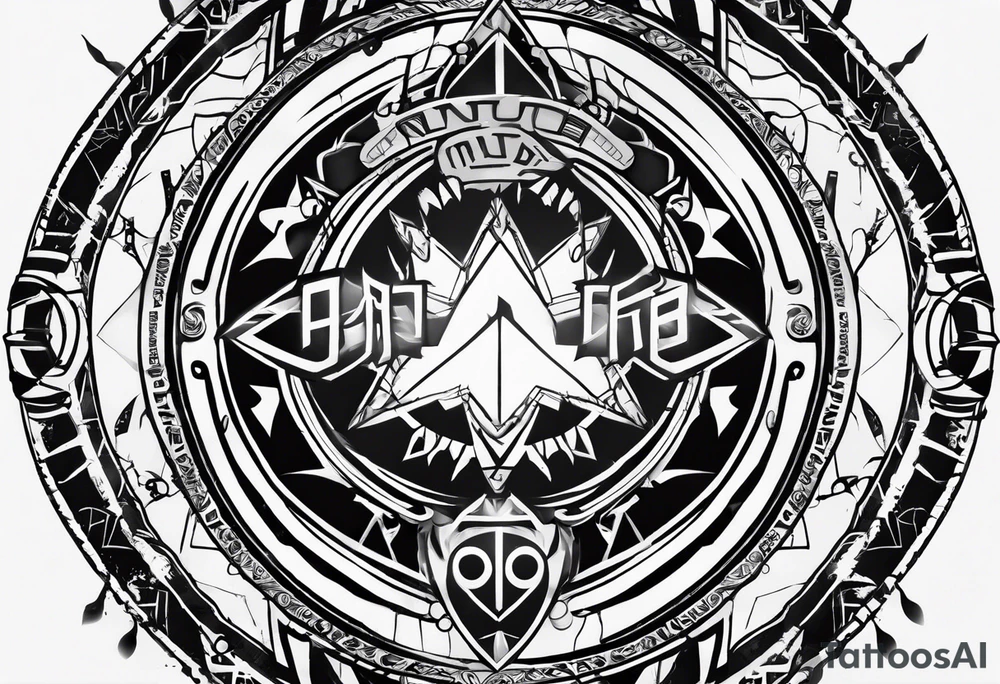A naruto headband with the letters AR in the middle tattoo idea