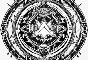 A naruto headband with the letters AR in the middle tattoo idea
