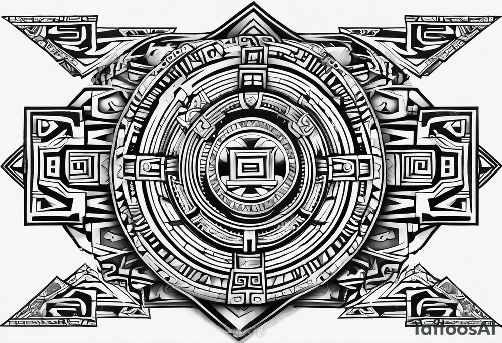 Simple Aztec tribal tattoo idea