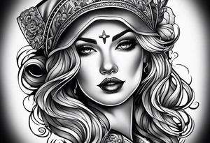 Nurse traditional style tattoo idea