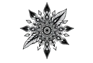 big spiritual feather indian mandala shaman tattoo idea