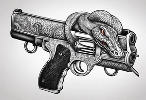 Snake on gun tattoo idea