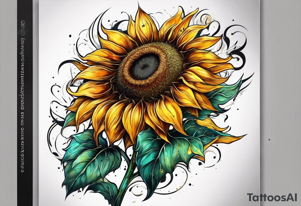 Sunflower for a male tattoo idea