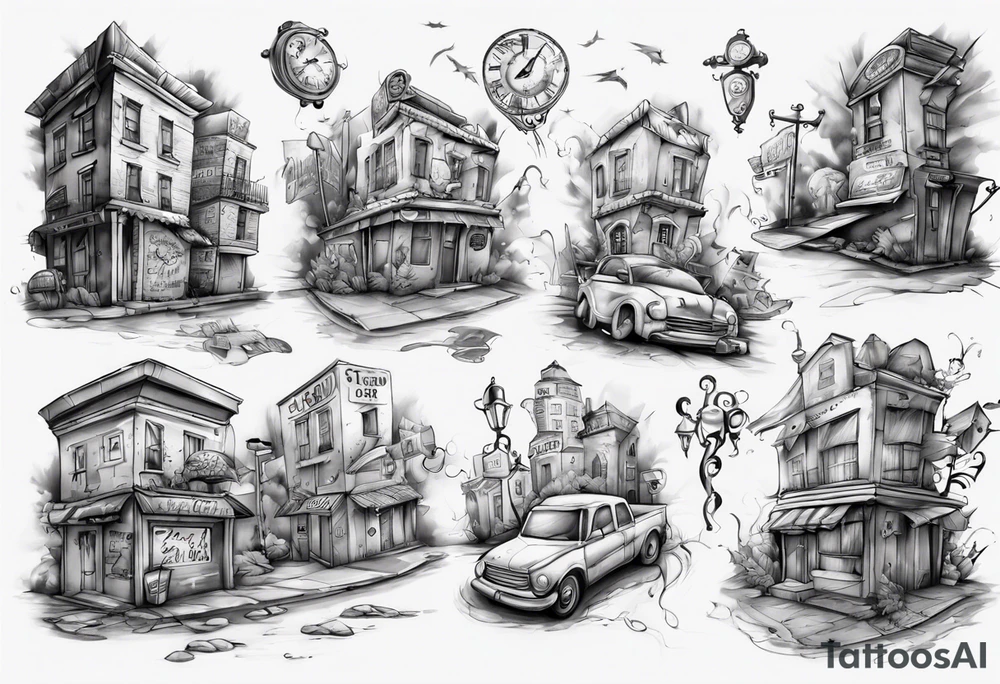 2 streets which got lost and found themselves again after a time tattoo idea