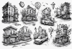 2 streets which got lost and found themselves again after a time tattoo idea