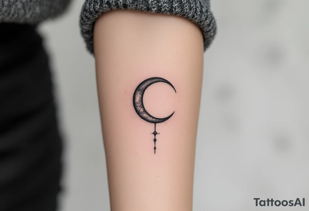 moonsign aquarius in rough / mysterious aesthetic tattoo idea