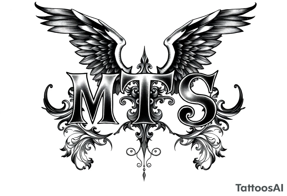 Menace to Society with patterns with the letters MTS tattoo idea