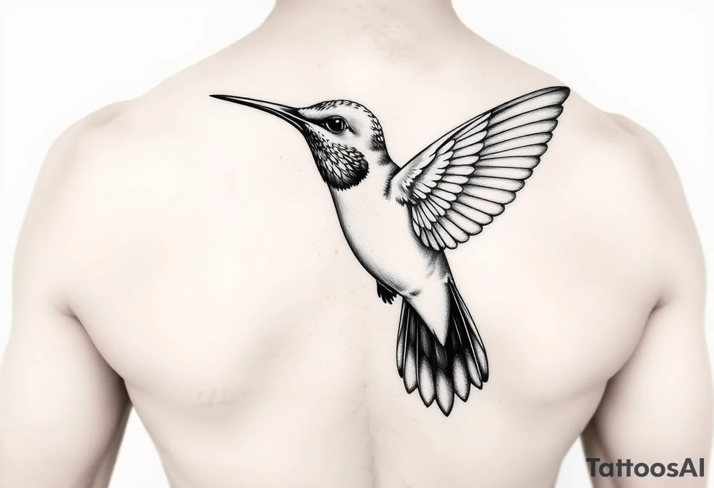 hummingbird tattoo
 very detailed tattoo idea