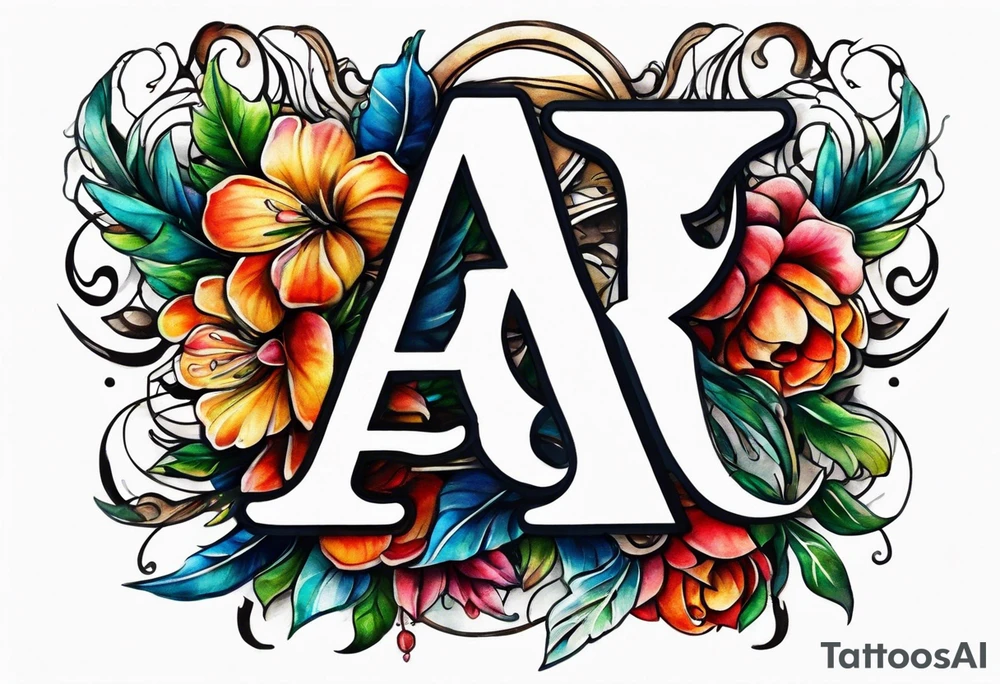 A headband with the letters A R in the middle tattoo idea