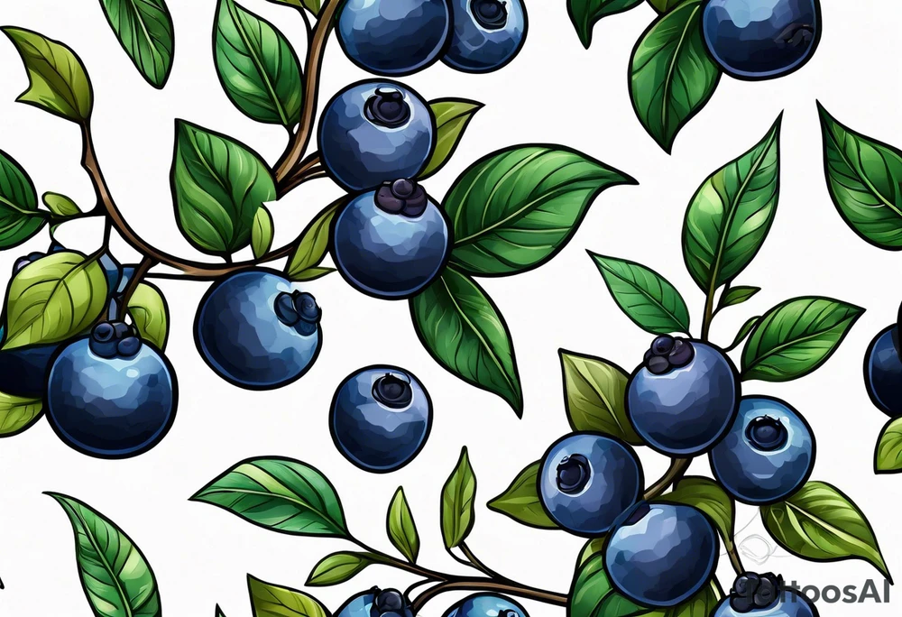 3 blueberries with a leaf tattoo idea