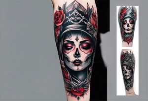 A forearm tattoo portraying life and death tattoo idea