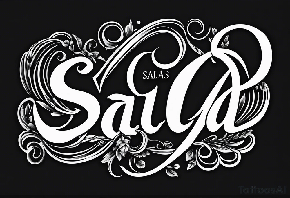 Salas last name tattoo script tattoo idea