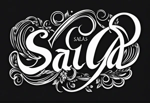 Salas last name tattoo script tattoo idea