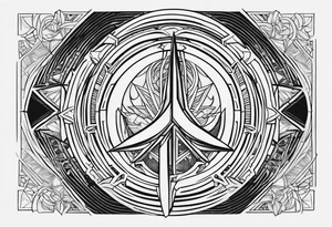 Symbol of Jedi, symbol of Crescent moon downward, symbol of peace, symbol of Atheist, symbol of freedom all combined into one tattoo idea