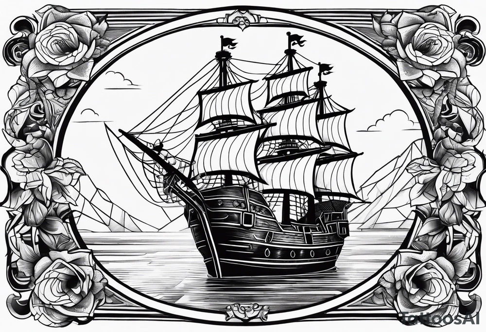 pirate ship tattoo idea