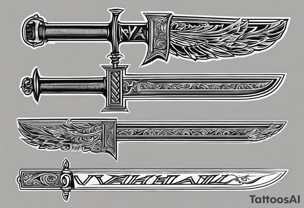Valhalla soldier sword tattoo idea