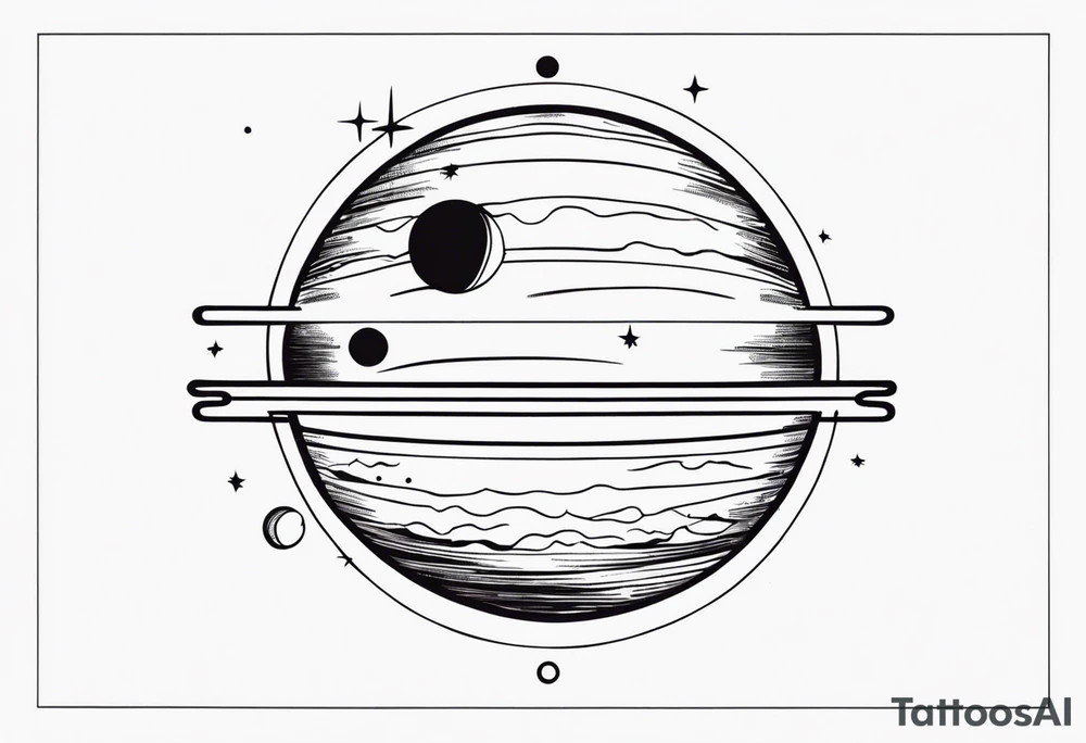 simple jupiter tattoo design incorporate dotwork tattoo idea