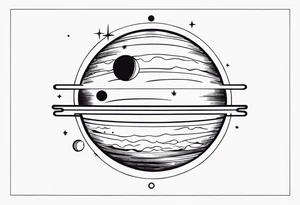 simple jupiter tattoo design incorporate dotwork tattoo idea