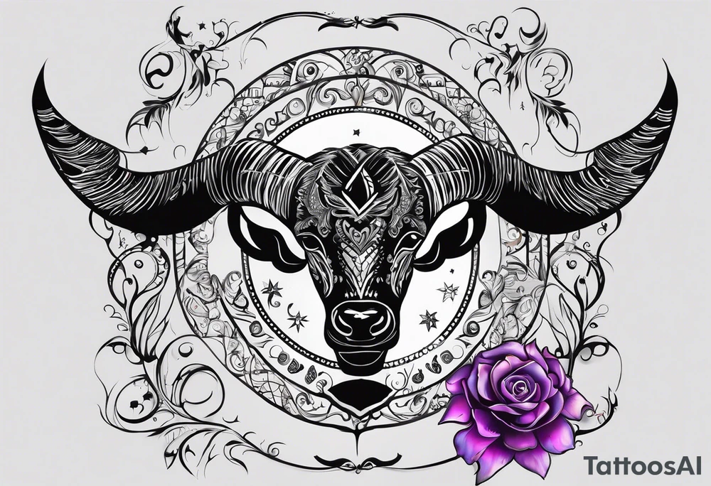 I want something that has a Capricorn sign and my name is Lauren at the same time, it also has a meaning of severe depression for someone who loves the color black, dancing, staying up late and drinking alcohol, but her family doesn't allow her tattoo idea