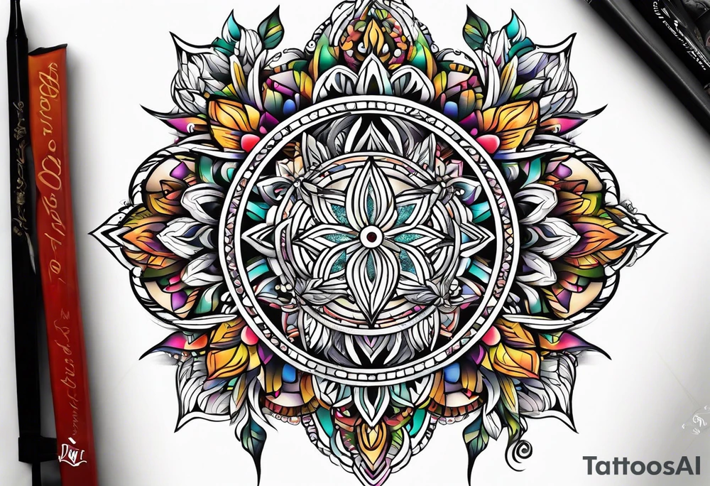 Thigh Sun Catcher tattoo idea