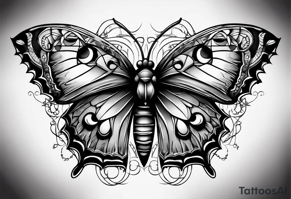 dark moth five and a half points tattoo idea