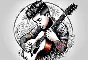 Father and child guitar tattoo idea
