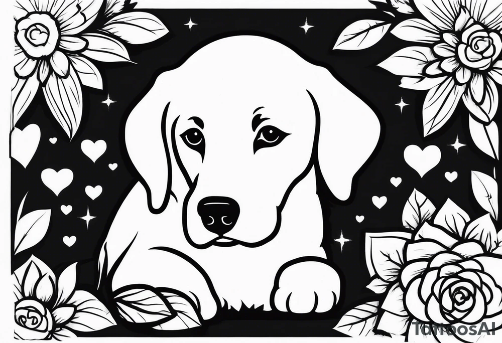 cachorro que tem um coração no bumbum antes do rabo felpudo tattoo idea