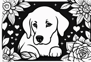 cachorro que tem um coração no bumbum antes do rabo felpudo tattoo idea