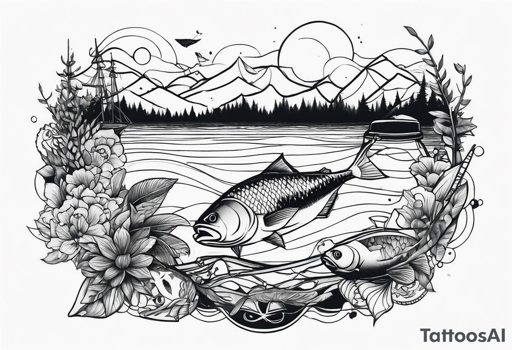 fishing trip tattoo idea