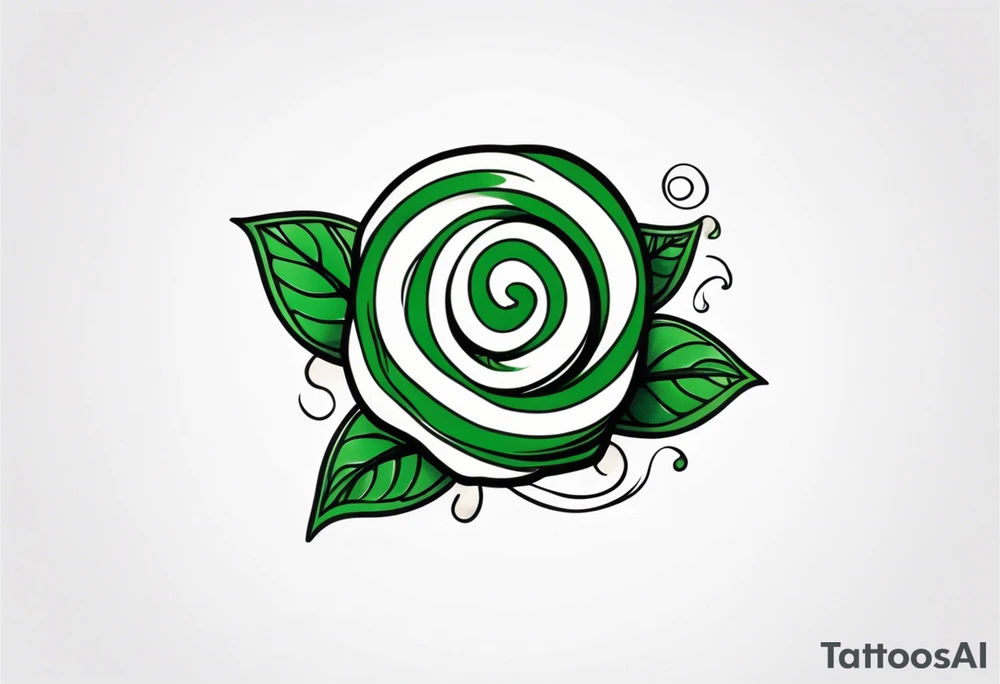 small tattoo of a green swirl peppermint candy in the wrapper tattoo idea