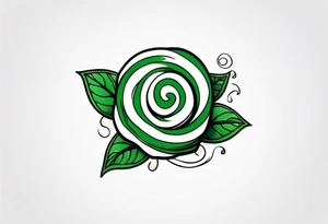 small tattoo of a green swirl peppermint candy in the wrapper tattoo idea
