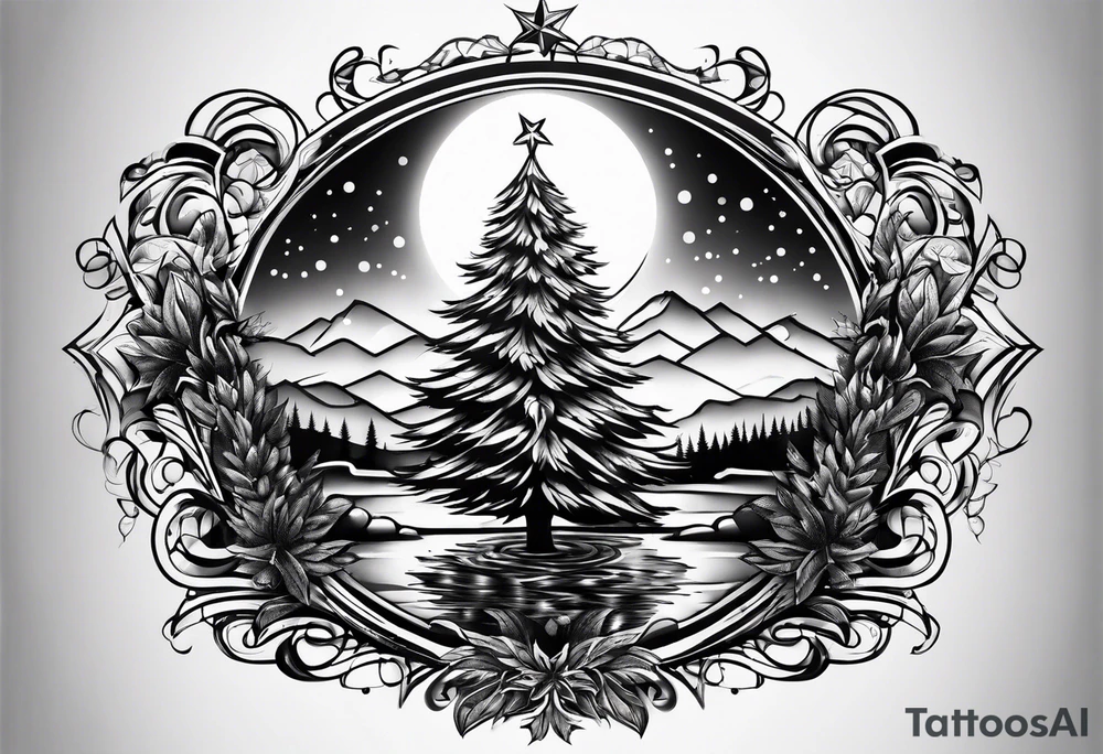 Christmas tree tattoo idea