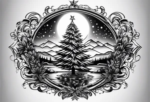 Christmas tree tattoo idea