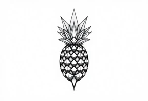 Majestic crown pineapple vagina anus diamonds tattoo idea